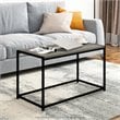 Bowery Hill Engineered Wood Living Coffee Table in French Oak Gray