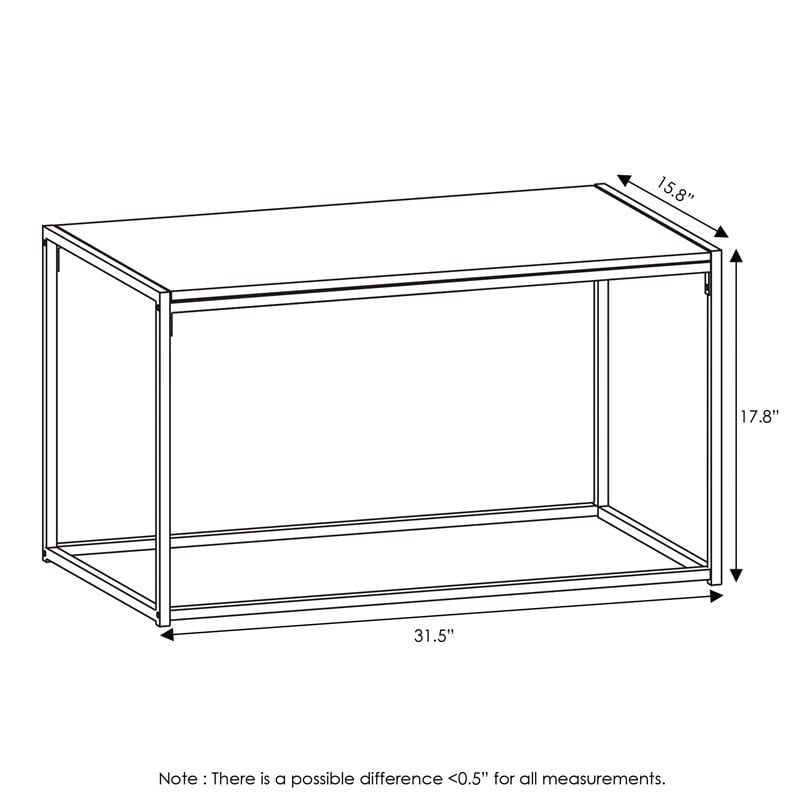 Bowery Hill Engineered Wood Living Coffee Table in French Oak Gray