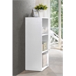 Bowery Hill Three Shelf Versatil Wooden Bookcase in White Finish