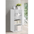 Bowery Hill Three Shelf Versatil Wooden Bookcase in White Finish
