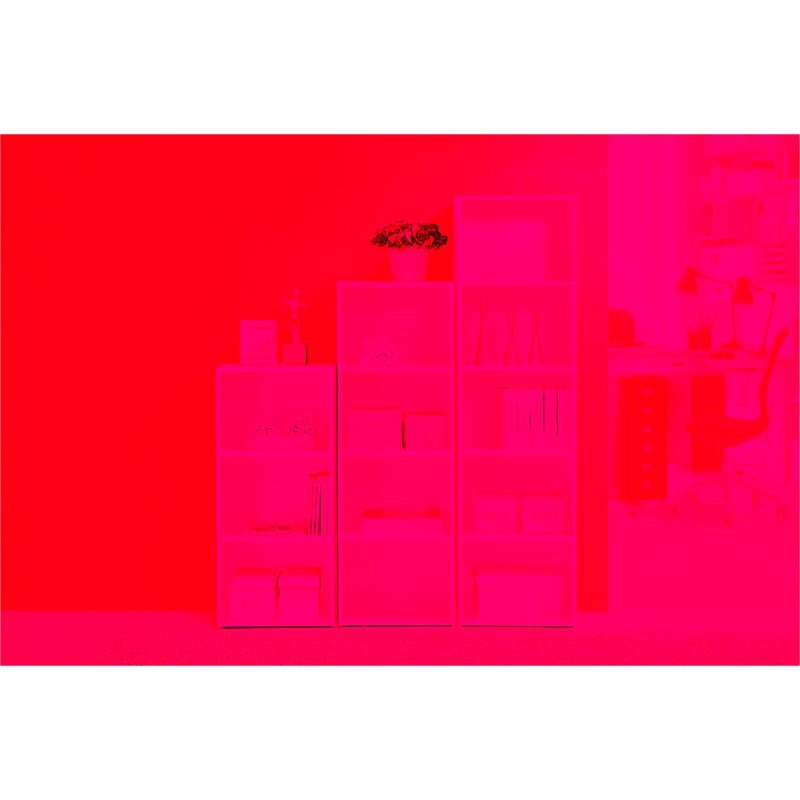 Bowery Hill Three Shelf Versatil Wooden Bookcase in White Finish