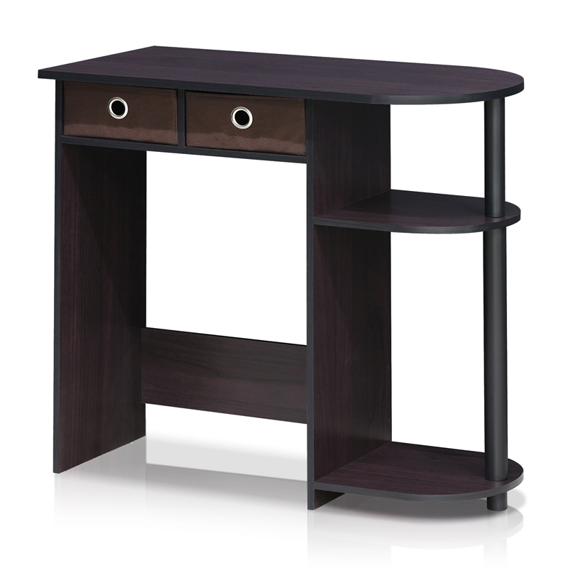 Bowery Hill Wood Home Laptop Notebook Computer Desk in Dark Walnut