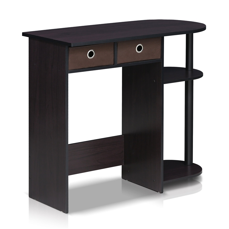 Bowery Hill Wood Home Laptop Notebook Computer Desk in Dark Walnut