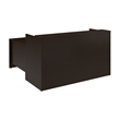 Bowery Hill 72Wx72D Engineered Wood L Reception Desk with Shelf in Mocha Cherry
