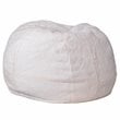 Bowery Hill Contemporary Small Faux Fur Bean Bag Chair in White