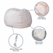 Bowery Hill Contemporary Small Faux Fur Bean Bag Chair in White