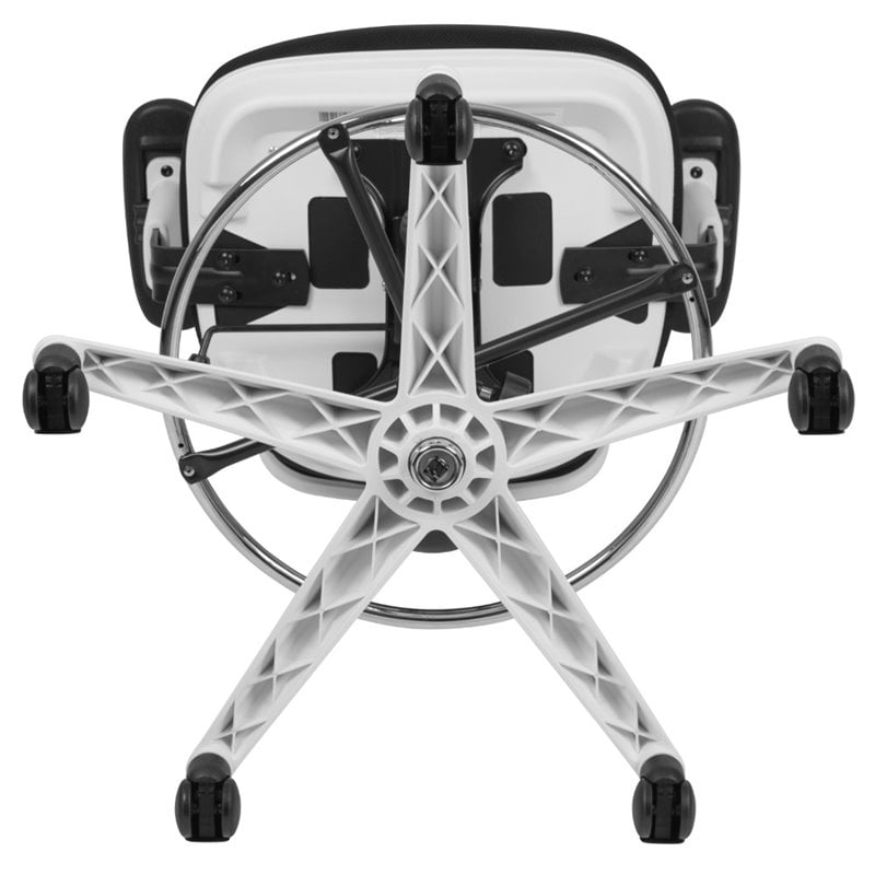 Bowery Hill Contemporary Mid Back Mesh Drafting Stool in Black and White