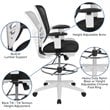 Bowery Hill Contemporary Mid Back Mesh Drafting Stool in Black and White