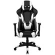 Bowery Hill Leather Racing Swivel Reclining Gaming Chair in Black and White