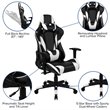 Bowery Hill Leather Racing Swivel Reclining Gaming Chair in Black and White