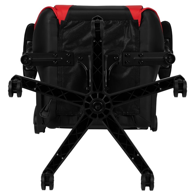 Bowery Hill Leather Racing Swivel Reclining Gaming Chair in Black and Red
