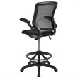 Bowery Hill Contemporary Metal Mesh Drafting Stool in Black Finish