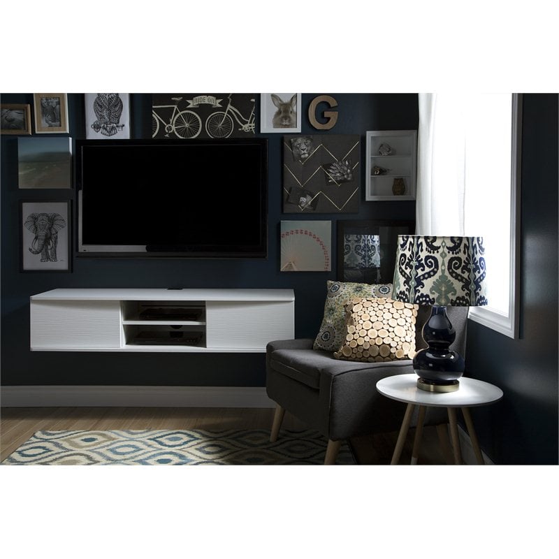 Bowery Hill Modern / Contemporary Wood TV Stand in Pure White