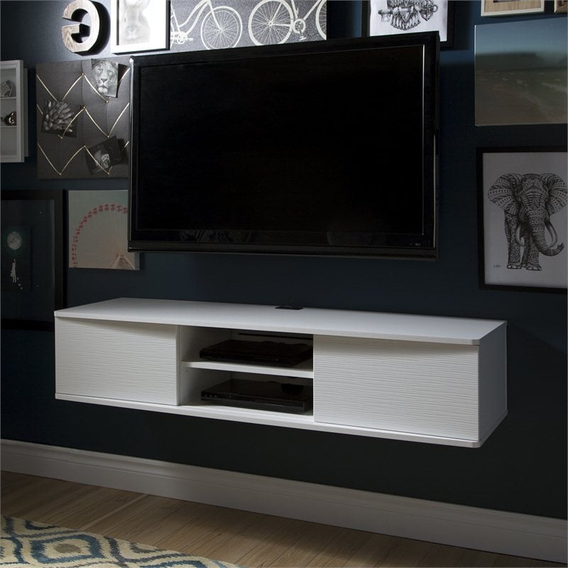 Bowery Hill Modern / Contemporary Wood TV Stand in Pure White