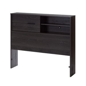 Bowery Hill Contemporary Wood Twin Storage Headboard in Gray Oak