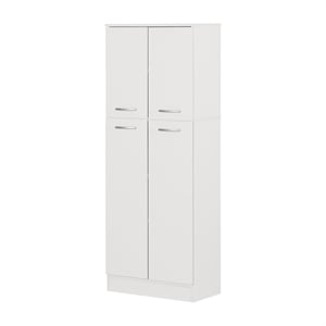 Bowery Hill Contemporary Plastic 4 Door Pantry in Pure White
