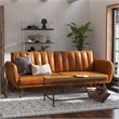 Bowery Hill Futon in Convertible Sofa & Couch in Camel Faux Leather