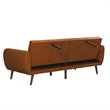 Bowery Hill Futon in Convertible Sofa & Couch in Camel Faux Leather