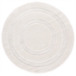 Bowery Hill Contemporary 5' Round Power Loomed Rug in Solid Cream