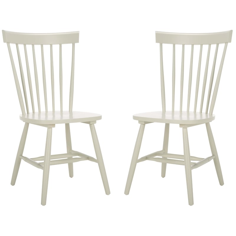 Bowery Hill Contemporary Oak Dining Chair in Grey (Set Of 2)