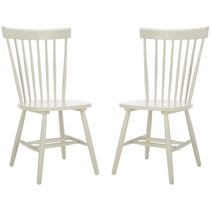 Bowery Hill Contemporary Oak Dining Chair in Grey (Set Of 2)