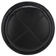 Bowery Hill Contemporary Round Tray Leather Ottoman in Brown