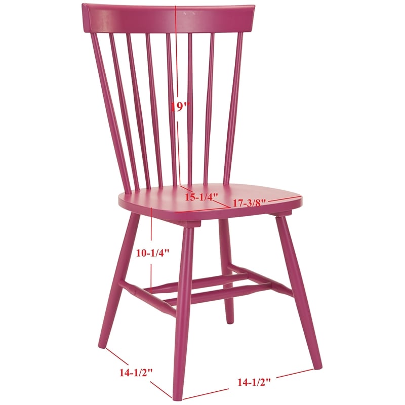 Bowery Hill Contemporary Oak Dining Chair in Rasberry (Set Of 2)