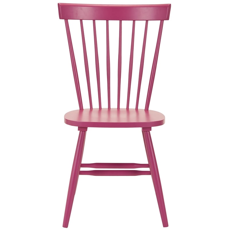 Bowery Hill Contemporary Oak Dining Chair in Rasberry (Set Of 2)