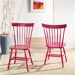 Bowery Hill Contemporary Oak Dining Chair in Rasberry (Set Of 2)
