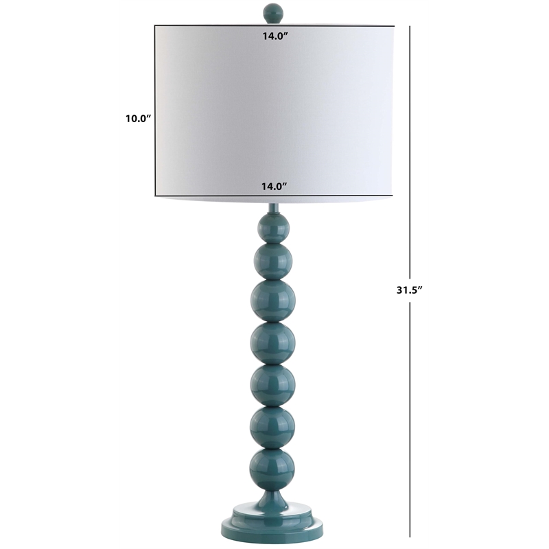 Bowery Hill Metal Stacked Ball Lamp in Marine Blue (Set of 2)