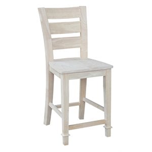Bowery Hill Contemporary 24&quot Wood Counter Stool in Beige Finish