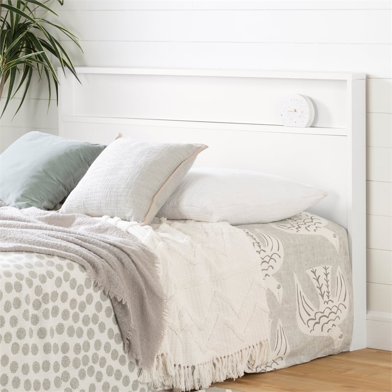 Bowery Hill Contemporary Full Queen Headboard 54 60 in Pure White
