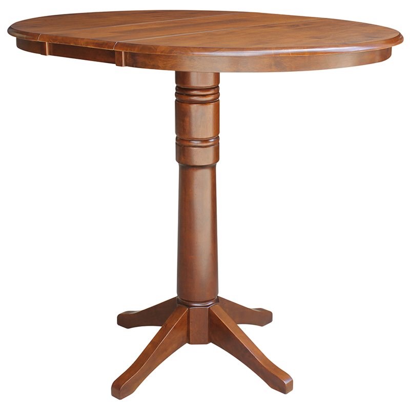 Bowery Hill Contemporary Extendable Bar Table in Espresso Finish
