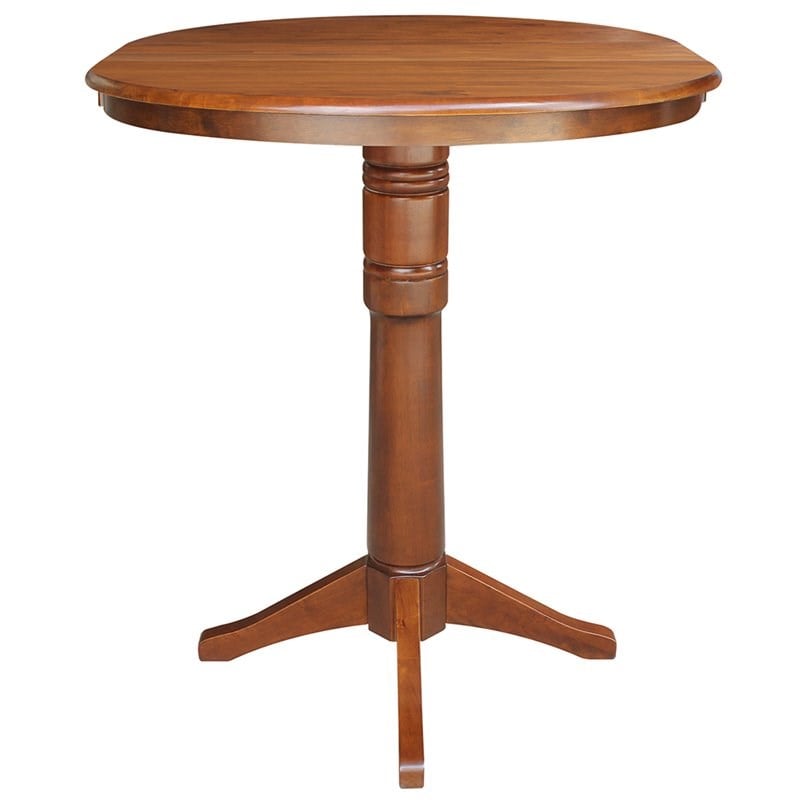 Bowery Hill Contemporary Extendable Bar Table in Espresso Finish