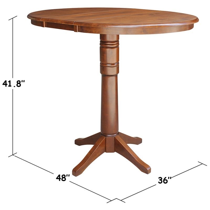 Bowery Hill Contemporary Extendable Bar Table in Espresso Finish