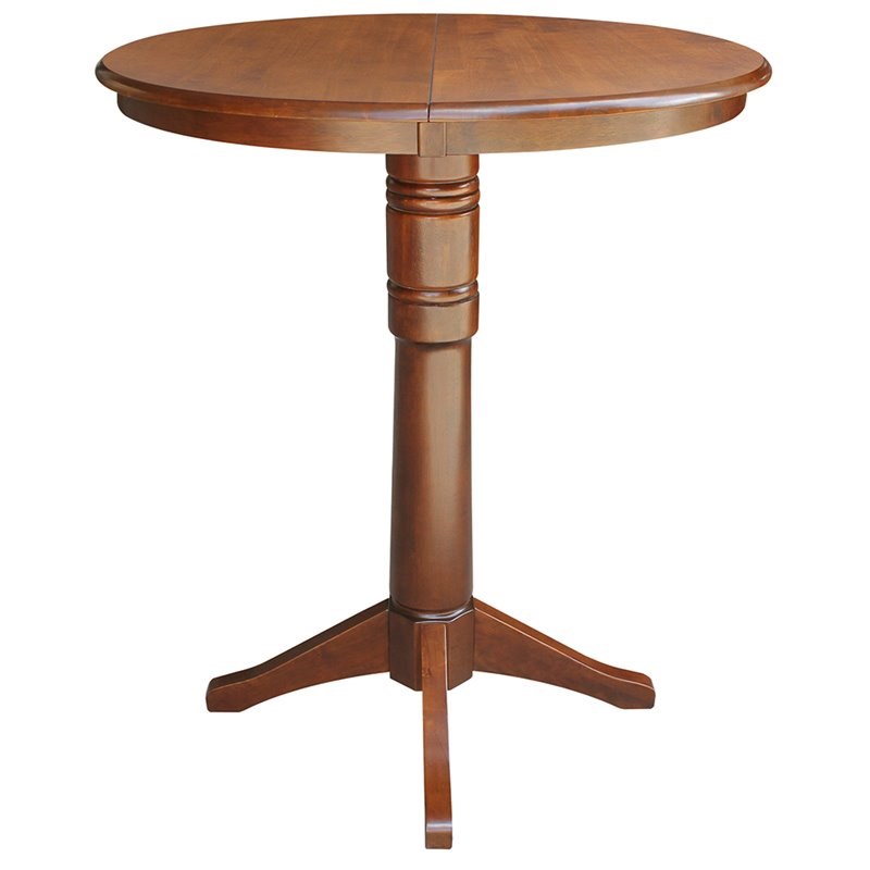 Bowery Hill Contemporary Extendable Bar Table in Espresso Finish