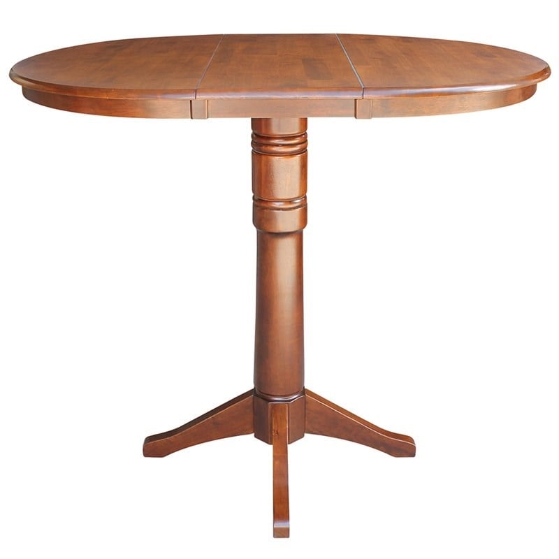 Bowery Hill Contemporary Extendable Bar Table in Espresso Finish