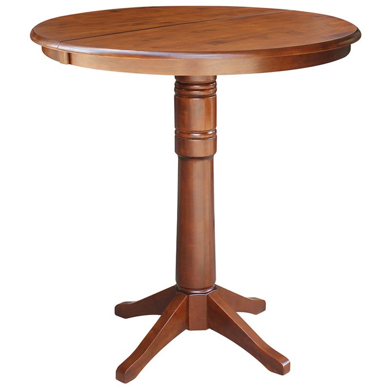 Bowery Hill Contemporary Extendable Bar Table in Espresso Finish