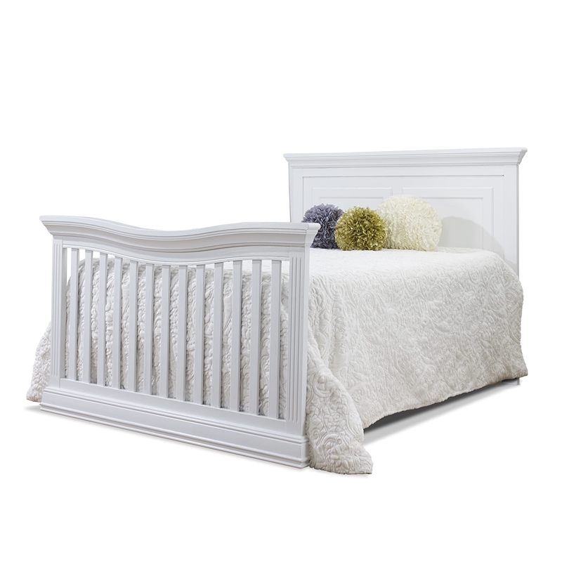 Bowery Hill Contemporary Wood Full Size Rail in White Finish