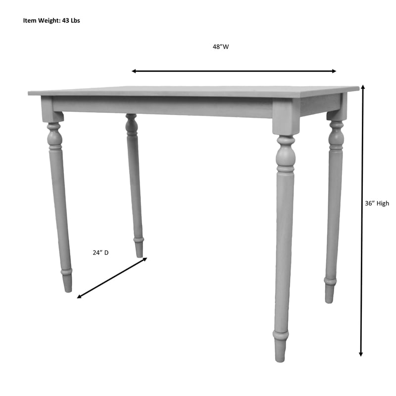 Bowery Hill Contemporary Wood Bar Table in Antique Black Finish