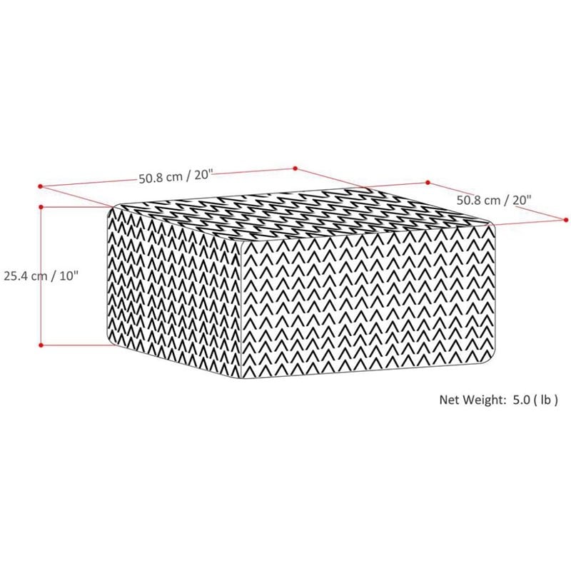 Bowery Hill Boho Square Pouf in Patterned Maroon Melange Cotton