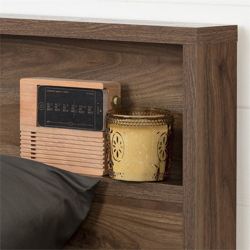 Bowery Hill Contemporary Full Queen Panel Headboard in Natural Walnut