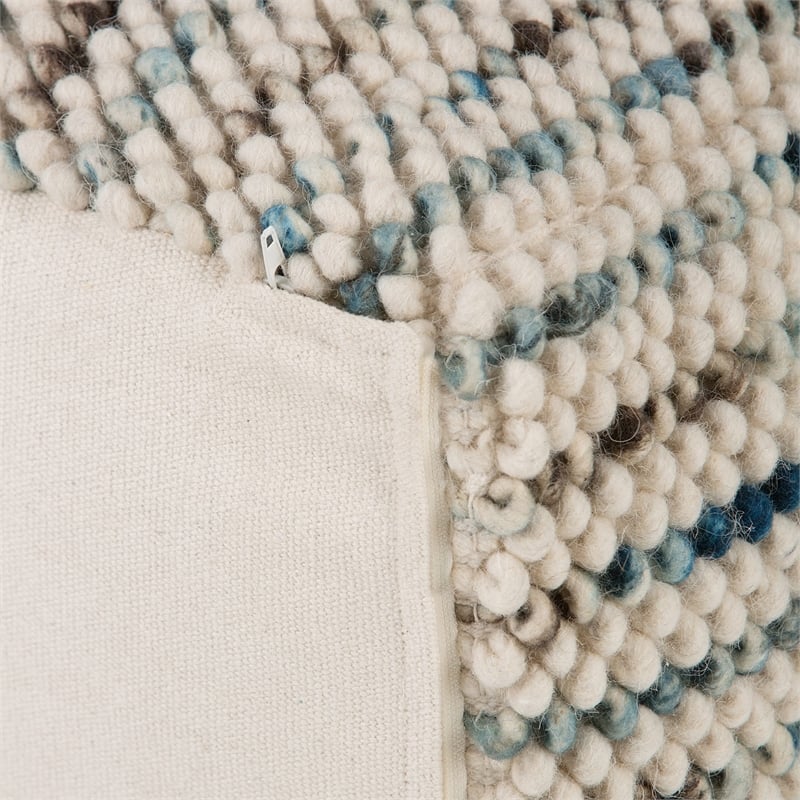 Bowery Hill Boho Cube Woven Pouf in Multi Color Cotton and Wool