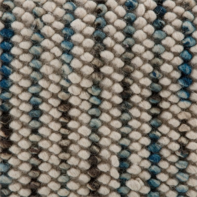 Bowery Hill Boho Cube Woven Pouf in Multi Color Cotton and Wool