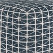 Bowery Hill Boho Square Pouf in Dark Blue and White Handloom Woven Pattern