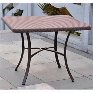 Bowery Hill Contemporary Patio Dining Table in Antique Brown
