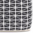 Bowery Hill Boho Square Pouf in Slate Gray and White Handloom Woven Pattern