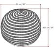 Bowery Hill Contemporary Boho Round Pouf in Natural JUTE Fabric