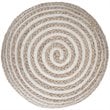 Bowery Hill Contemporary Boho Round Pouf in Natural JUTE Fabric