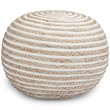 Bowery Hill Contemporary Boho Round Pouf in Natural JUTE Fabric